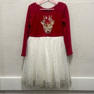 Zunie Girls Christmas Holiday Reindeer Dress Size 6